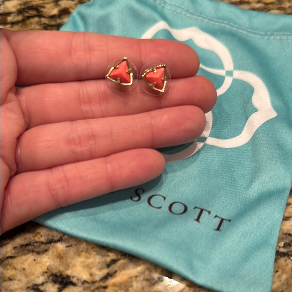 Kendra Scott Gold and Orange Earrings